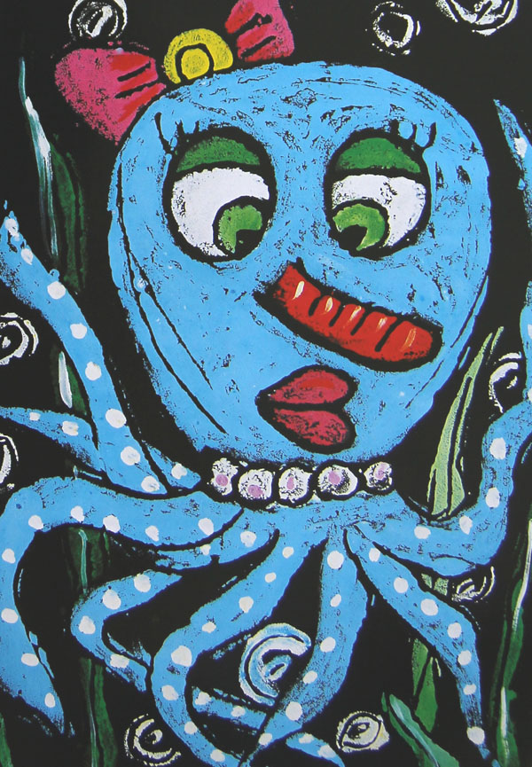 八脚章鱼简笔画_八脚章鱼图片欣赏_八脚章鱼儿童画画作品有伴网