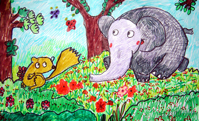 简笔画 小松鼠/大象和小松鼠简笔画_大象和小松鼠图片欣赏