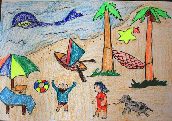 海底散步儿童画画