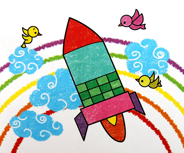 火箭简笔画_火箭图片欣赏_火箭儿童画画作品