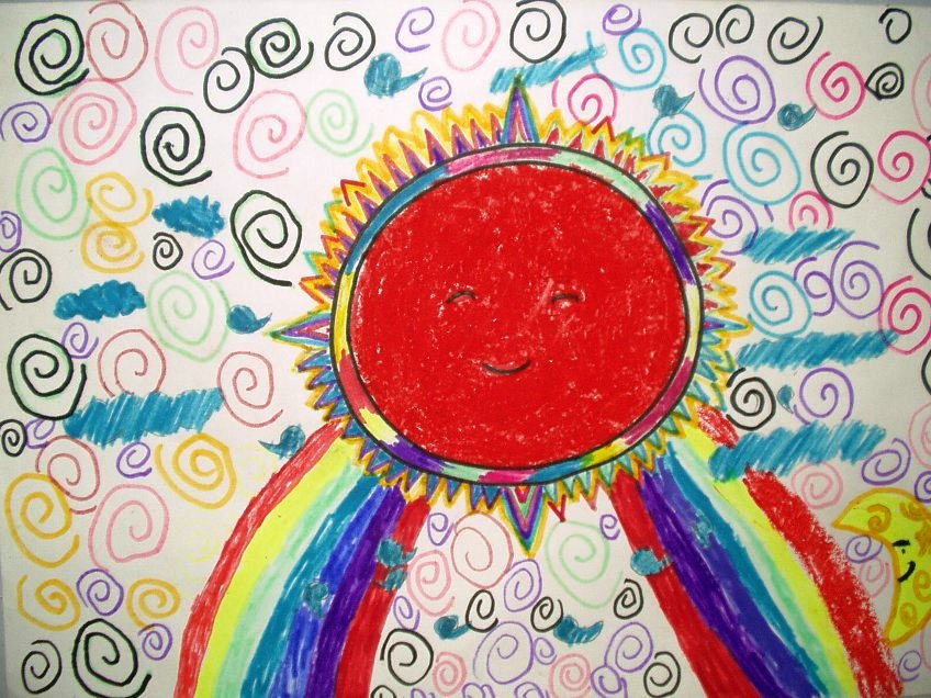 儿童绘画优秀作品:在阳光下成长