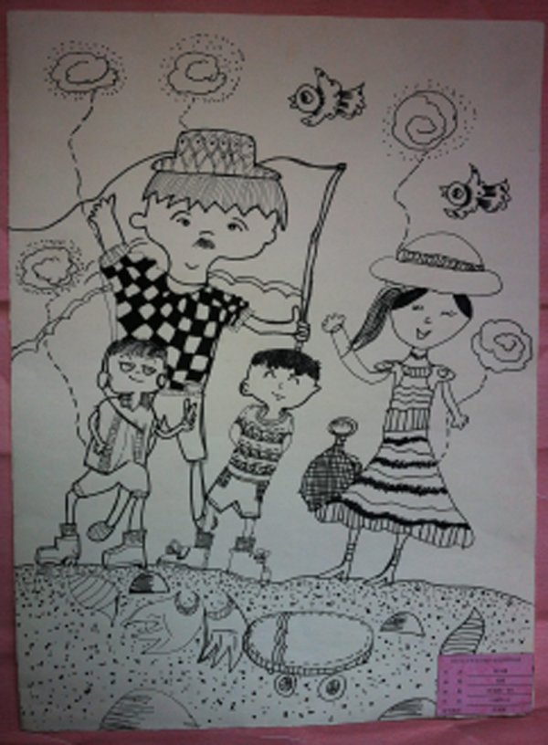 儿童人物一家三口简笔画内容图片展示_儿童人物一