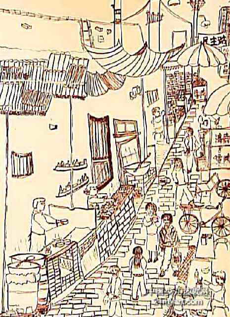 速写-《回族小吃一条街》