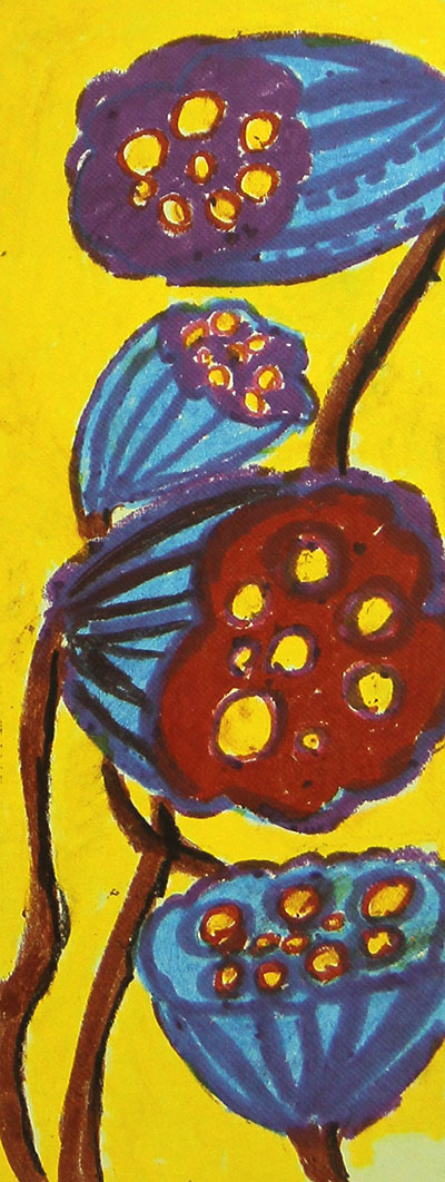 数字油画-彩色的莲蓬